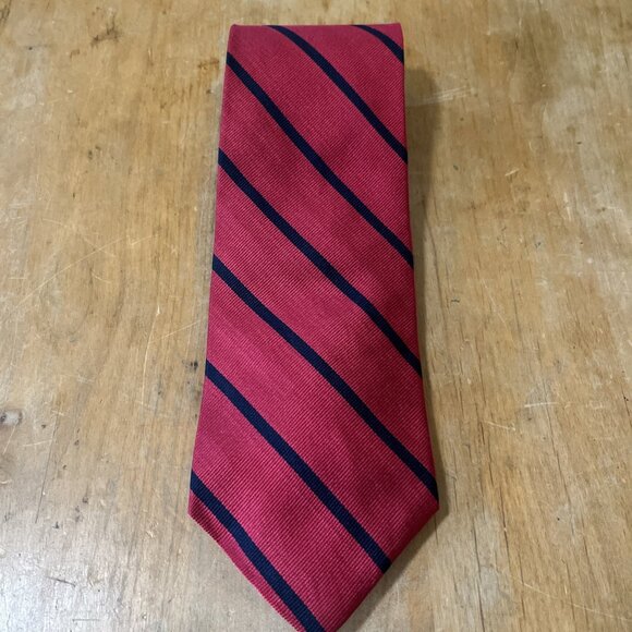 Mark Alexander Classic Red&blue Striped Silk Tie Made In USA Preppy Business - Picture 1 of 6